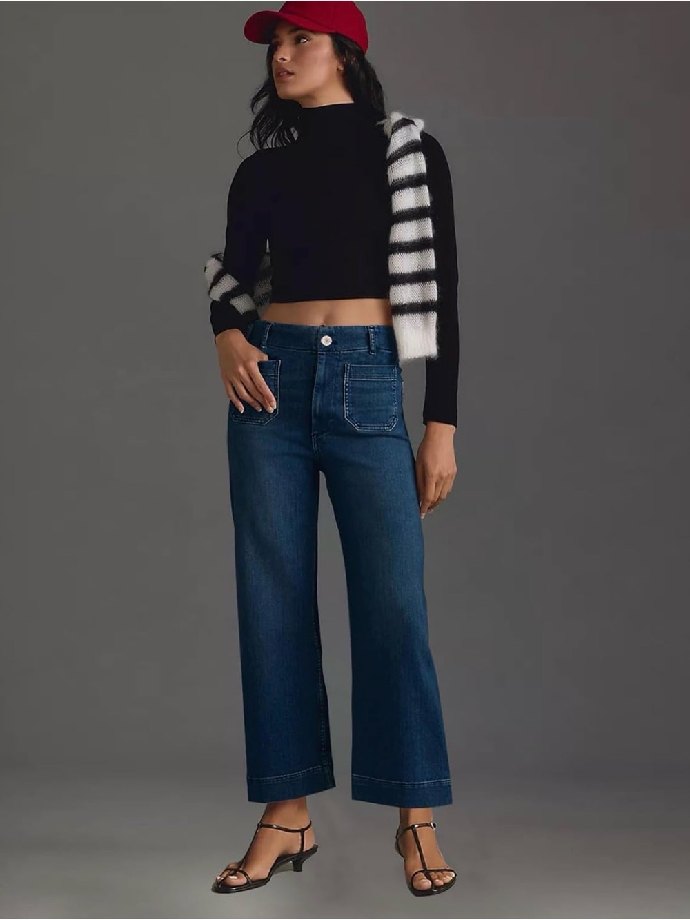 NWT Kunmi Women’s  Wide-Leg Jeans oversized front and back pockets size 6
